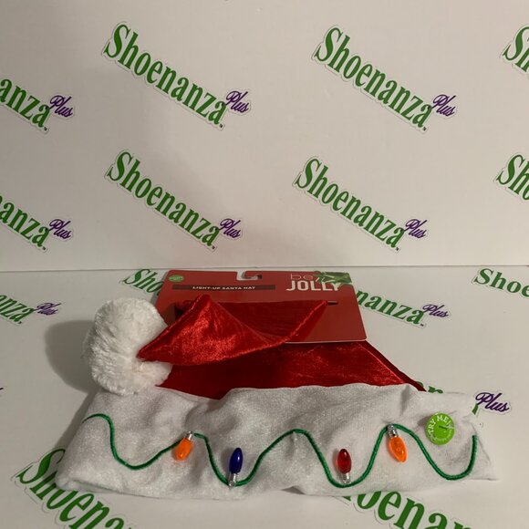 Ugly Christmas Hat Be Jolly Santa Lights Light-Up 3 Speeds Red White - Picture 2 of 5